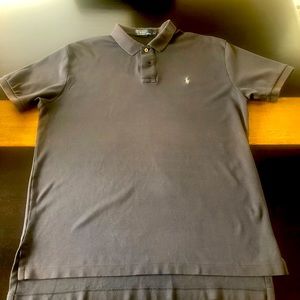 This Charcoal polo is crafted from silky Pima cotton and features silver pony.